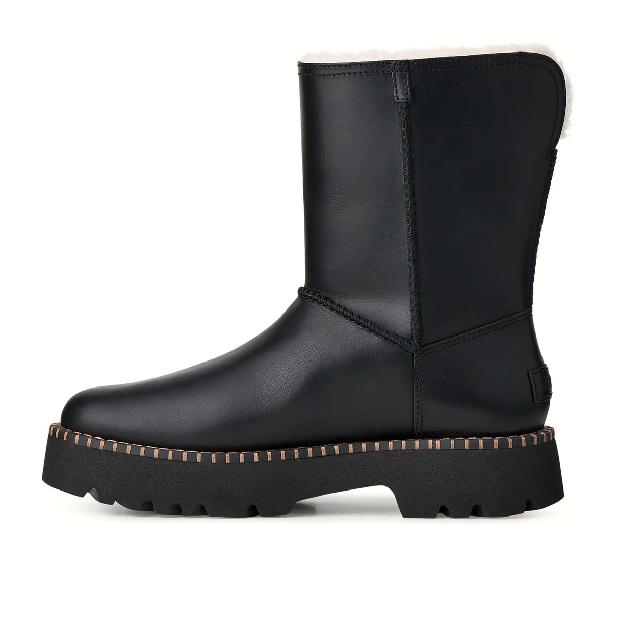UGG® Uptowner Short Boot (Women) - Black Leather