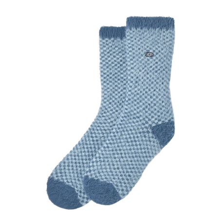 UGG® Enlie Crew (Women) - Tahoe Blue/Sky Blue Check Accessories - Socks - Lifestyle - The Heel Shoe Fitters