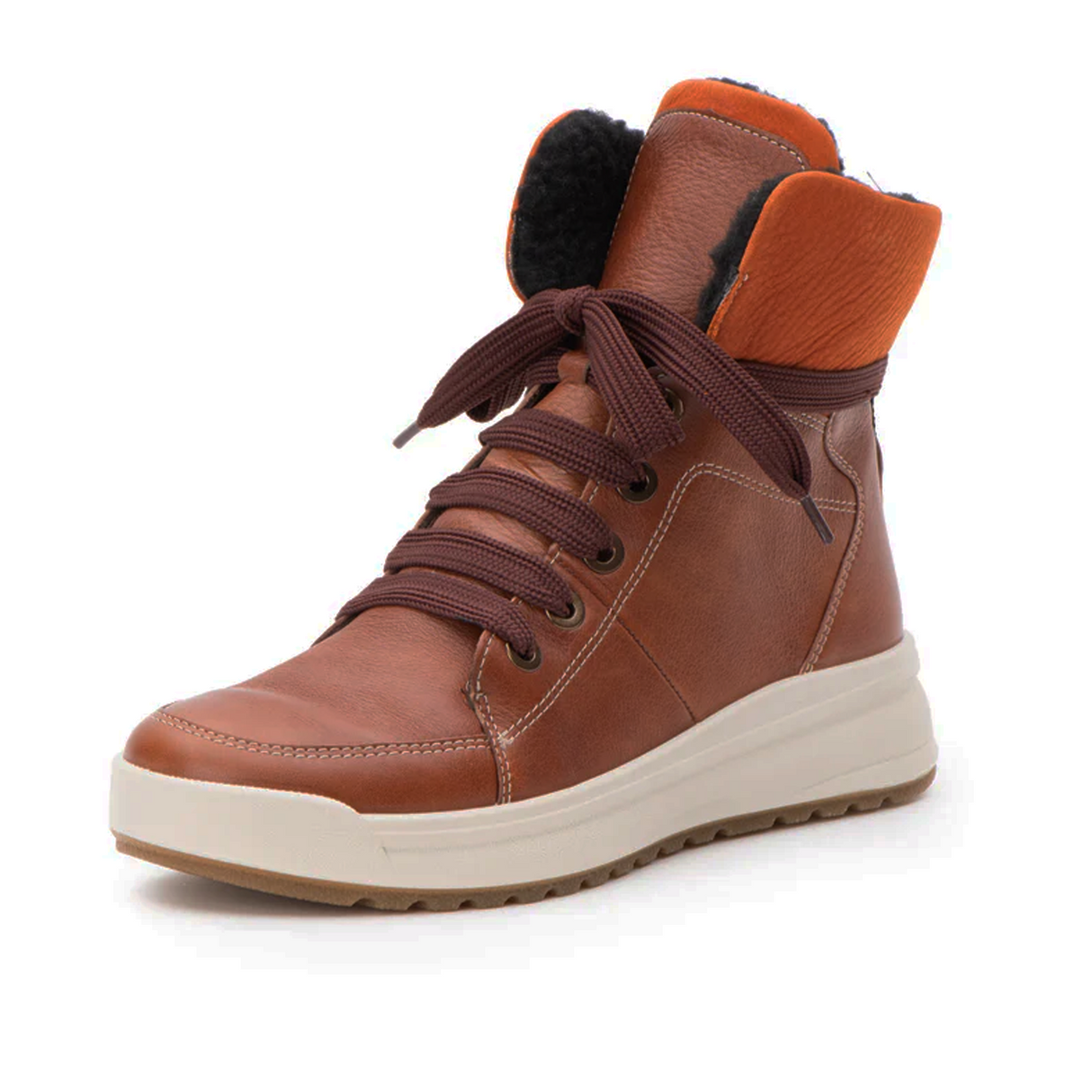 Ara Albany Mid Boot (Women) - Cognac Boots - Casual - Mid - The Heel Shoe Fitters