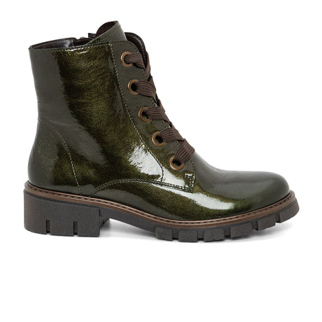 Ara Debbie Combat Boot (Women) - Forest Metallic Patent Boots - Casual - Mid - The Heel Shoe Fitters