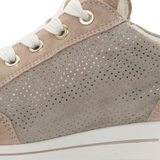 Ara Oleanna Sneaker (Women) - Sand/Platinum Suede Athletic - Casual - Lace Up - The Heel Shoe Fitters
