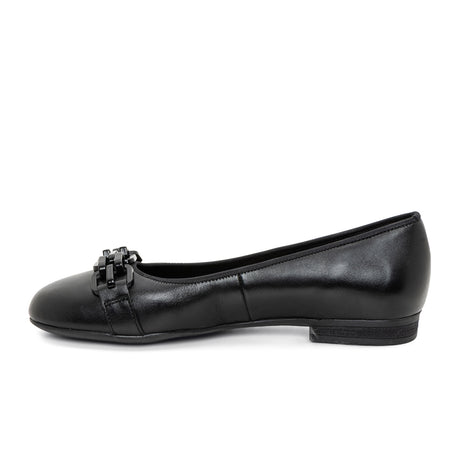 Ara Scout Chain Flat (Women) - Black Leather Dress-Casual - Flat - The Heel Shoe Fitters