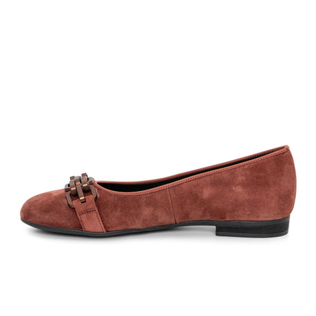 Ara Scout Chain Flat (Women) - Terra Suede Dress-Casual - Flat - The Heel Shoe Fitters