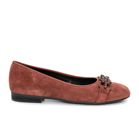 Ara Scout Chain Flat (Women) - Terra Suede Dress-Casual - Flat - The Heel Shoe Fitters