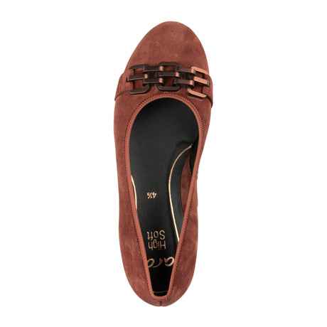 Ara Scout Chain Flat (Women) - Terra Suede Dress-Casual - Flat - The Heel Shoe Fitters