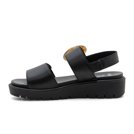 Ara Bayview Wedge Sandal (Women) - Black Nappa Leather Sandals - Heel/Wedge - The Heel Shoe Fitters