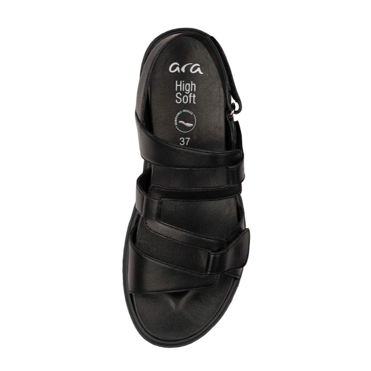 Ara Bayview Wedge Sandal (Women) - Black Nappa Leather Sandal - Heel/Wedge - The Heel Shoe Fitters