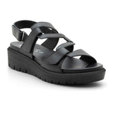 Ara Bayview Wedge Sandal (Women) - Black Nappa Leather Sandal - Heel/Wedge - The Heel Shoe Fitters