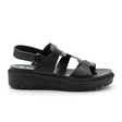 Ara Bayview Wedge Sandal (Women) - Black Nappa Leather Sandal - Heel/Wedge - The Heel Shoe Fitters