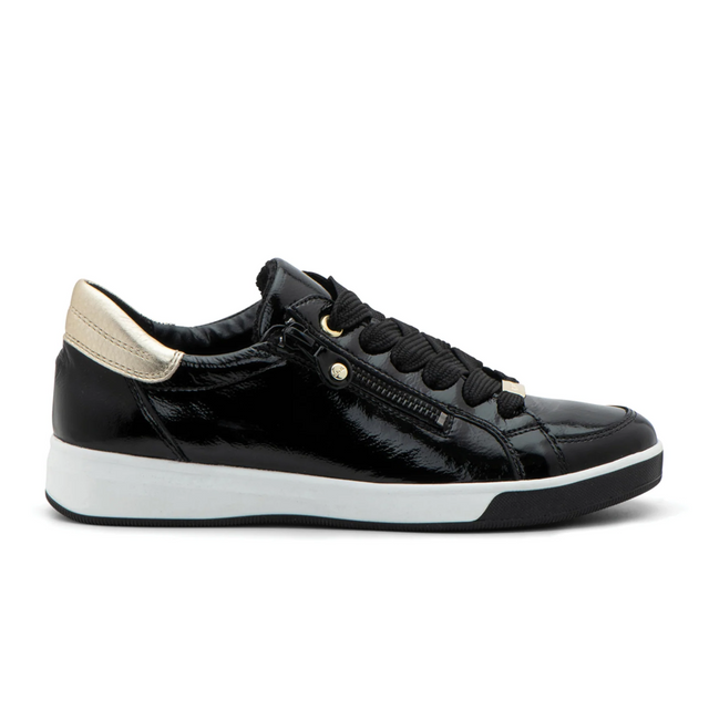 Ara Rei-Low Sneaker (Women) - Black Patent Athletic - Casual - Lace Up - The Heel Shoe Fitters