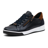 Ara Rei-Low Sneaker (Women) - Navy Calf Leather Athletic - Casual - Lace Up - The Heel Shoe Fitters