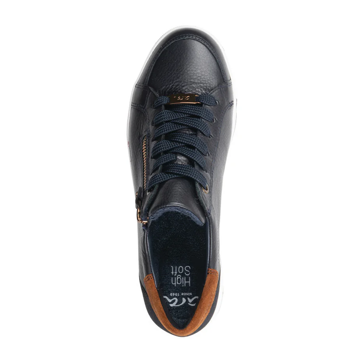 Ara Rei-Low Sneaker (Women) - Navy Calf Leather Athletic - Casual - Lace Up - The Heel Shoe Fitters