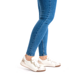 Ara Rei-Low Sneaker (Women) - Cream Calf/Sand Metallic Athletic - Casual - Lace Up - The Heel Shoe Fitters