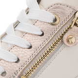 Ara Rei-Low Sneaker (Women) - Cream Calf/Sand Metallic Athletic - Casual - Lace Up - The Heel Shoe Fitters