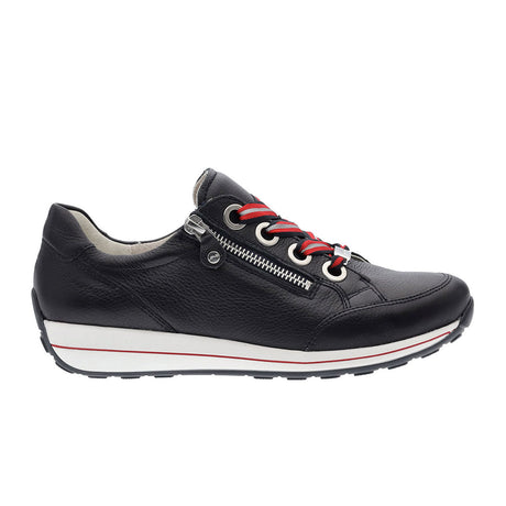 Ara Ollie Side Zip Lace Up Sneaker (Women) - Navy Leather Dress-Casual - Sneakers - The Heel Shoe Fitters