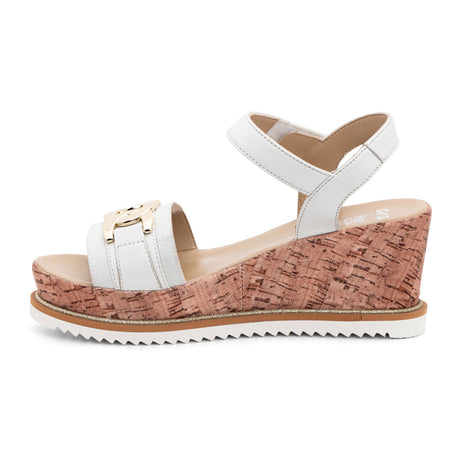 Ara Palmdale Wedge Sandal (Women) - White Nappa Leather Sandals - Heel/Wedge - The Heel Shoe Fitters