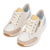 Ara Oleanna Sneaker (Women) - Cream/Vanilla/Aqua/Peach Athletic - Casual - Lace Up - The Heel Shoe Fitters