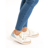Ara Oleanna Sneaker (Women) - Cream/Vanilla/Aqua/Peach Athletic - Casual - Lace Up - The Heel Shoe Fitters