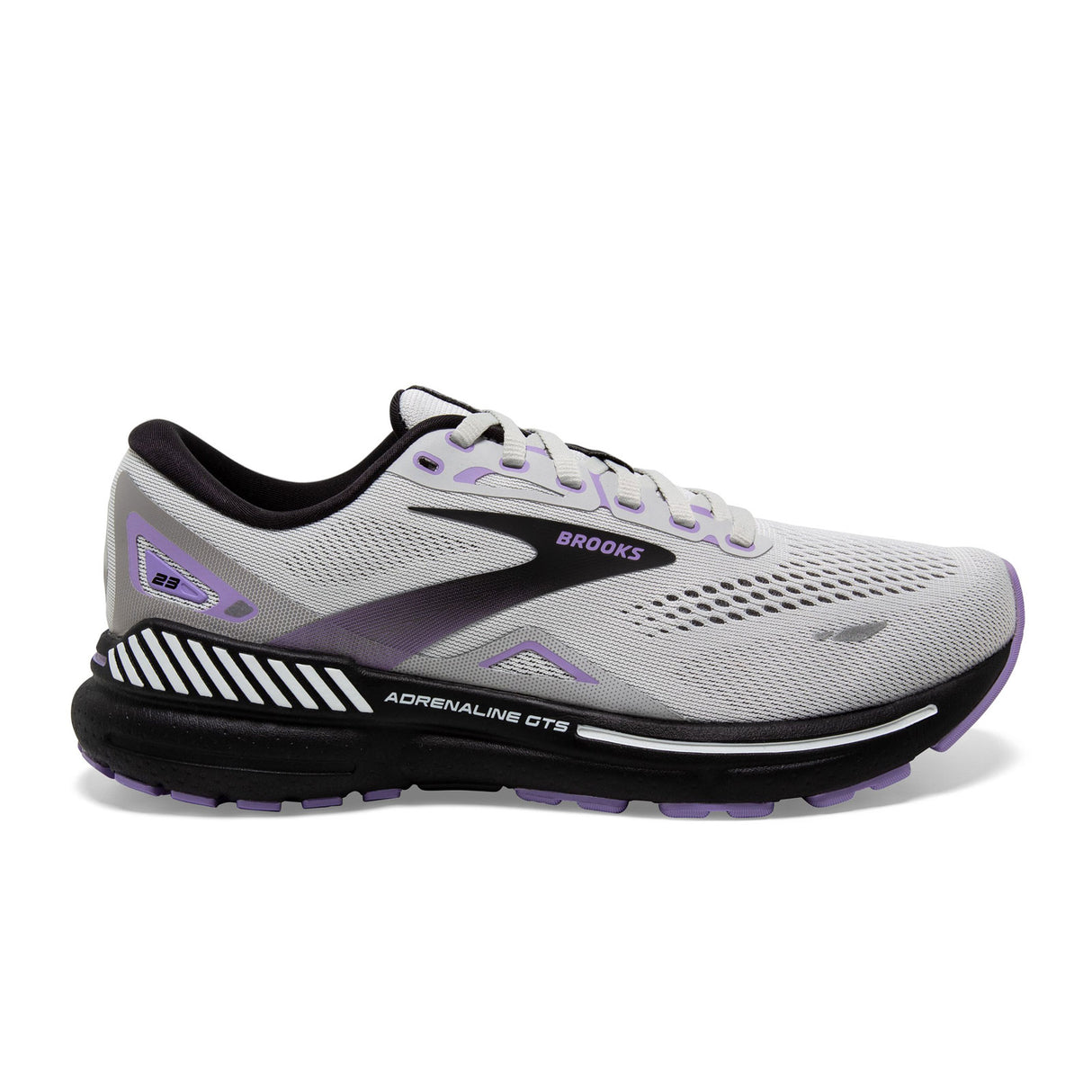 Brooks Adrenaline GTS 23 Running Shoe (Women) - Grey/Black/Purple Athletic - Running - The Heel Shoe Fitters
