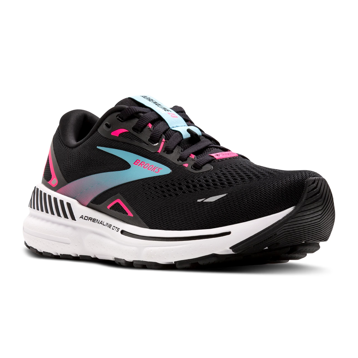 Brooks Adrenaline GTS 23 GTX Running Shoe (Women) - Black/Knockout Pink/Aqua Athletic - Running - Stability - The Heel Shoe Fitters