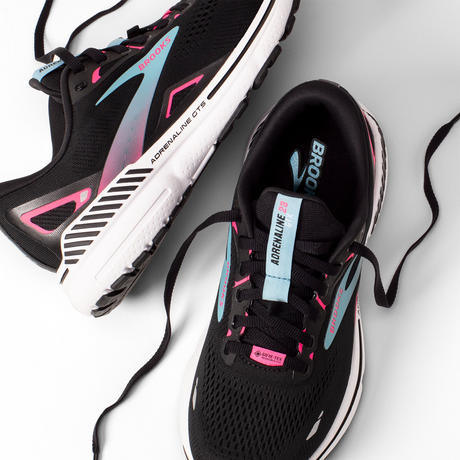 Brooks Adrenaline GTS 23 GTX Running Shoe (Women) - Black/Knockout Pink/Aqua Athletic - Running - Stability - The Heel Shoe Fitters