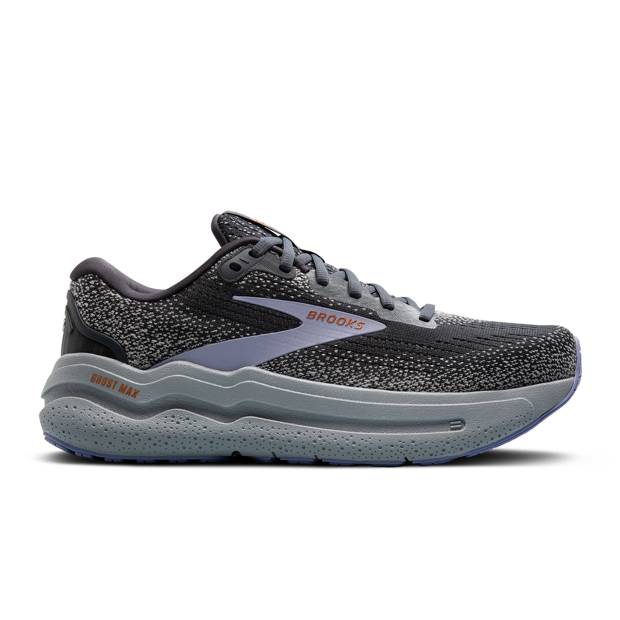 Brooks Ghost Max 2 Running Shoe (Women) - Ebony/Sweet Lavender/Alloy Athletic - Running - Cushion - The Heel Shoe Fitters