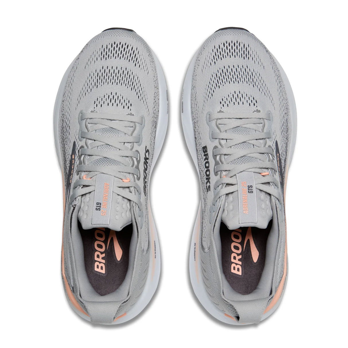 Brooks Adrenaline GTS 25 Running Shoe (Women) - Grey/Blackened Pearl/Coral Athletic - Running - Stability - The Heel Shoe Fitters