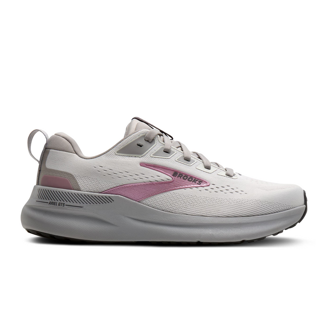 Brooks Ariel GTS 26 Running Shoe (Women) - Oyster Mushroom/Alloy/Pink Athletic - Running - Motion Control - The Heel Shoe Fitters