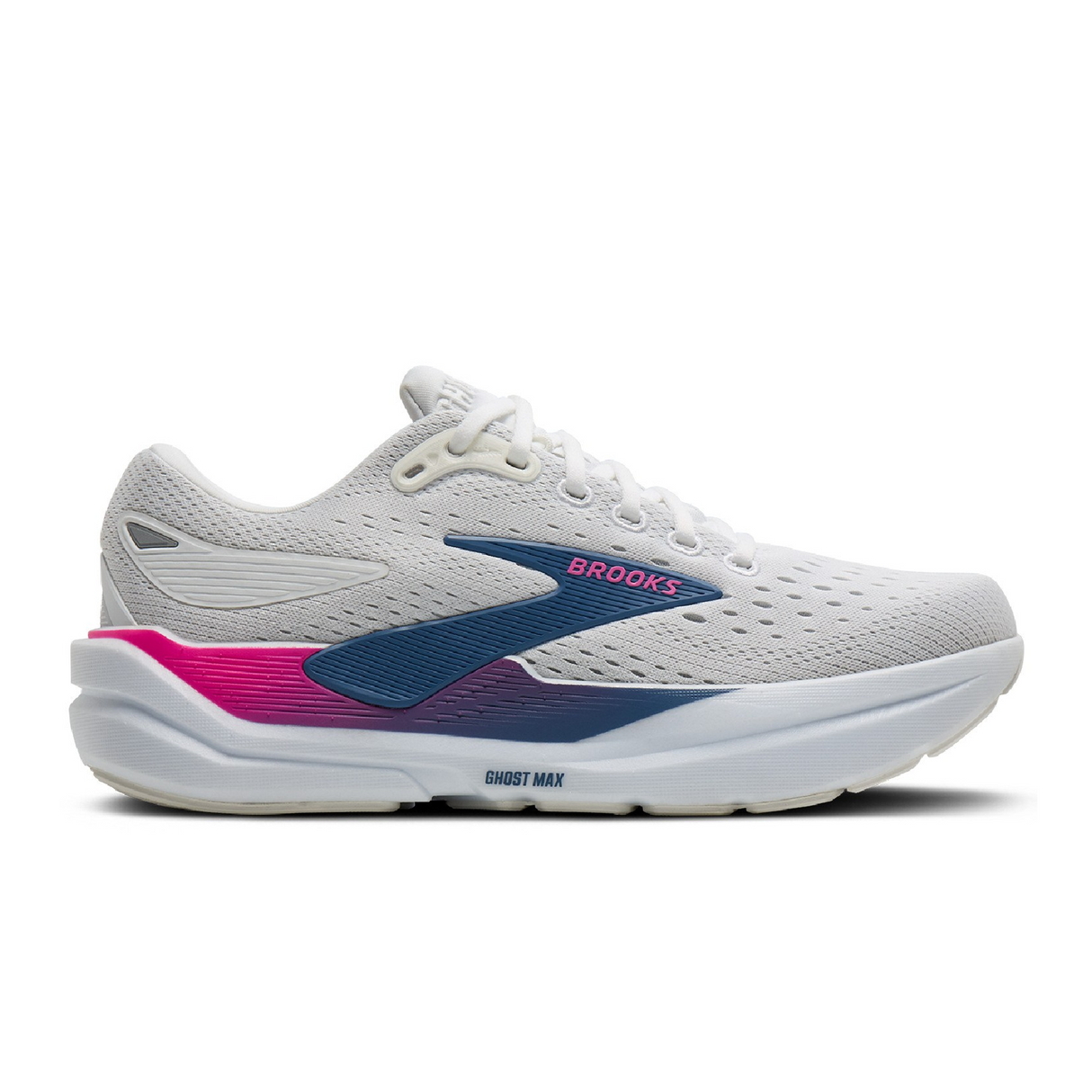 Brooks Ghost Max 3 Running Shoe (Women) - White/Moonlight/Pink