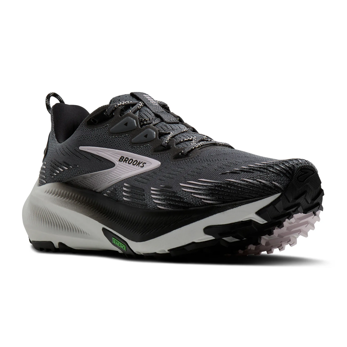 Brooks Ghost Trail Running Shoe (Women) - Poppy Seed/Black/Pink Athletic - Running - Trail - The Heel Shoe Fitters