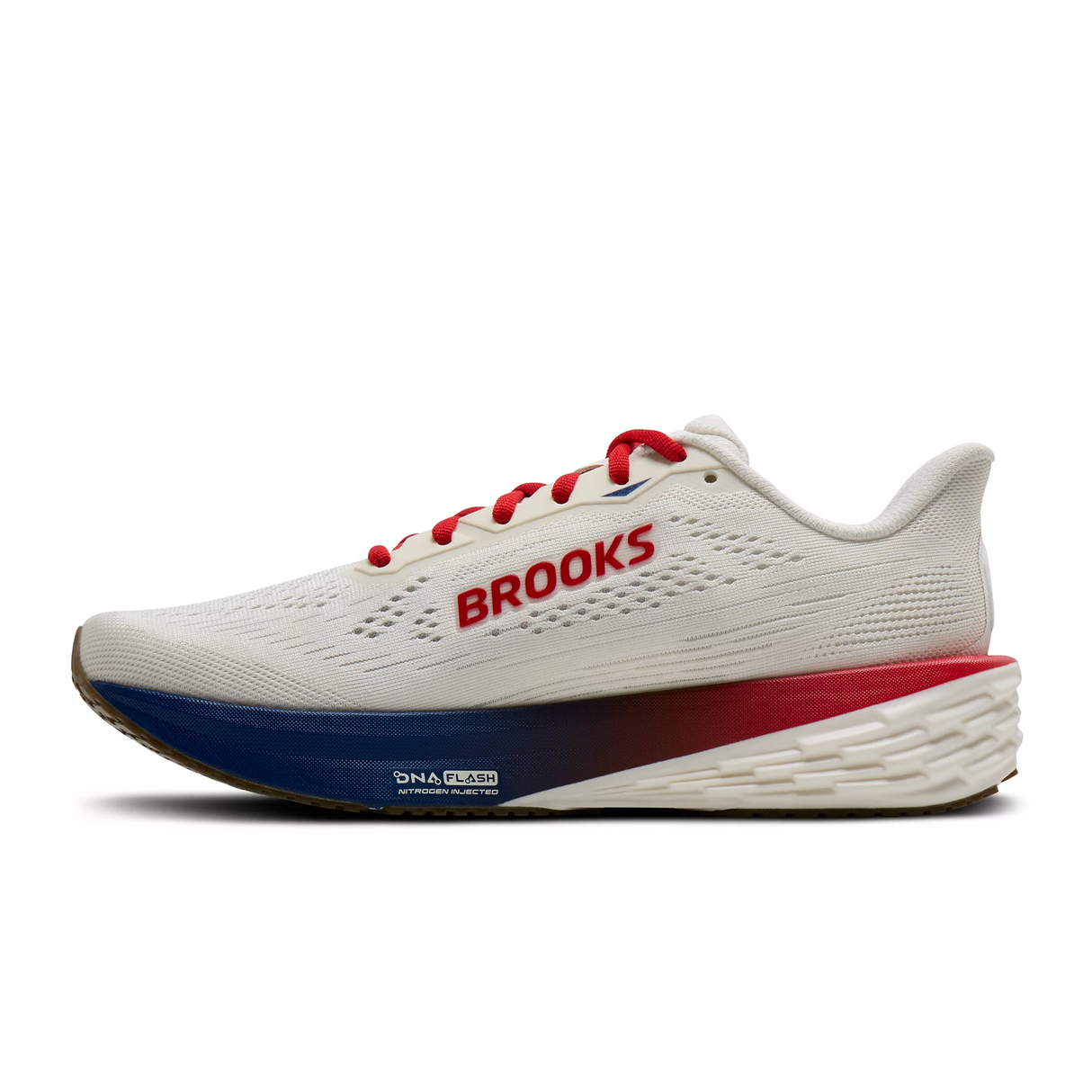 Brooks Launch 12 Running Shoe (Men) - Coconut/Red/Blue Athletic - Running - Neutral - The Heel Shoe Fitters