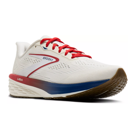 Brooks Launch 12 Running Shoe (Women) - Coconut/Red/Blue Athletic - Running - Neutral - The Heel Shoe Fitters