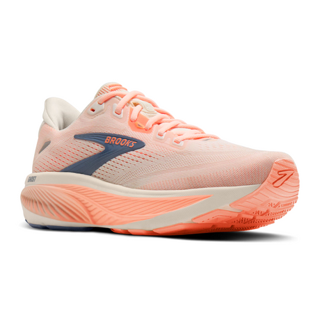 Brooks Ghost 18 Running Shoe (Women) - Star White/Cyber Peach/Grey Athletic - Running - Neutral - The Heel Shoe Fitters