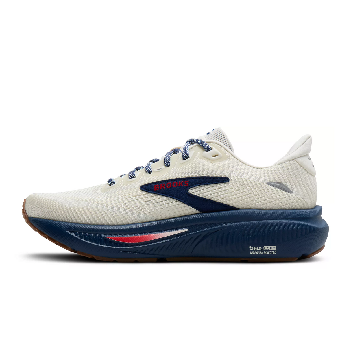 Brooks Ghost 18 Running Shoe (Women) - Coconut/Red/Blue Athletic - Running - Neutral - The Heel Shoe Fitters