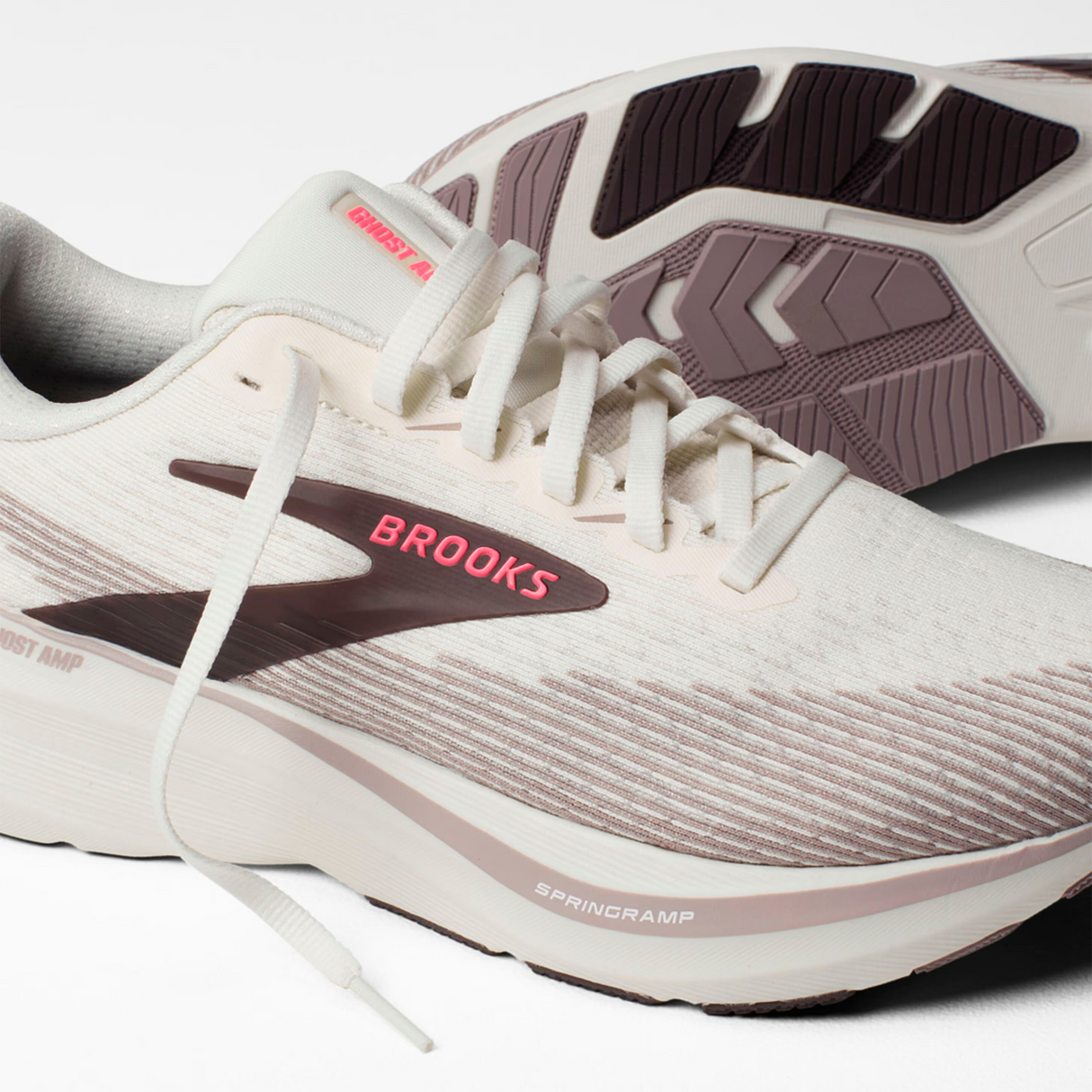Brooks Ghost Amp Running Shoe (Women) - Arctic Wolf/Dove/Pink