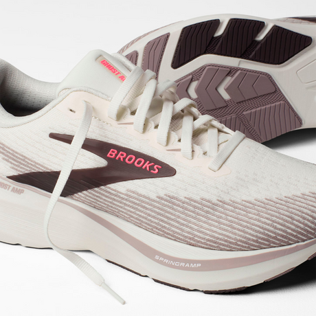 Brooks Ghost Amp Running Shoe (Women) - Arctic Wolf/Dove/Pink Athletic - Running - Neutral - The Heel Shoe Fitters