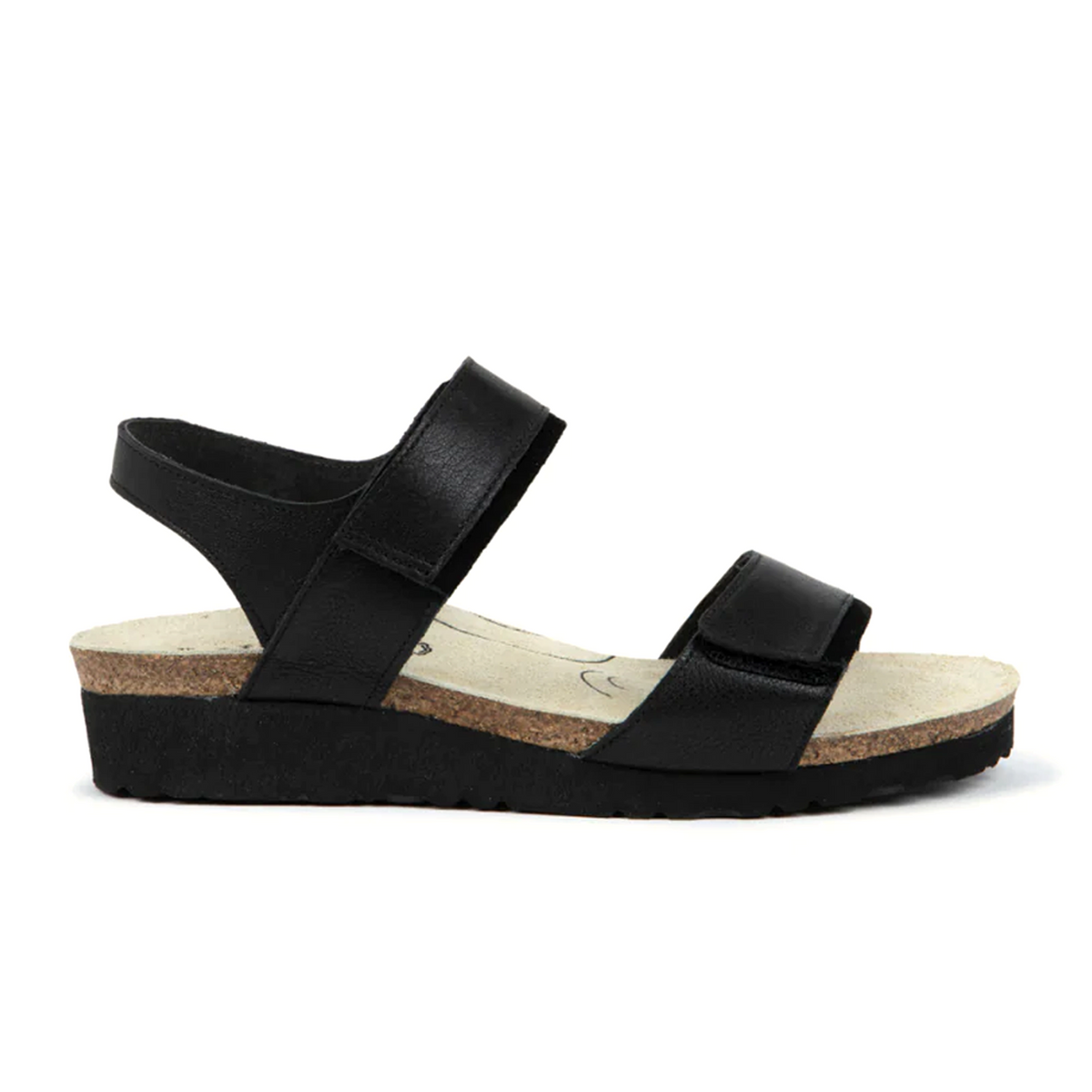 Naot Aisha Arch Pro Wedge Sandal (Women) - Black Leather/Black Suede ...