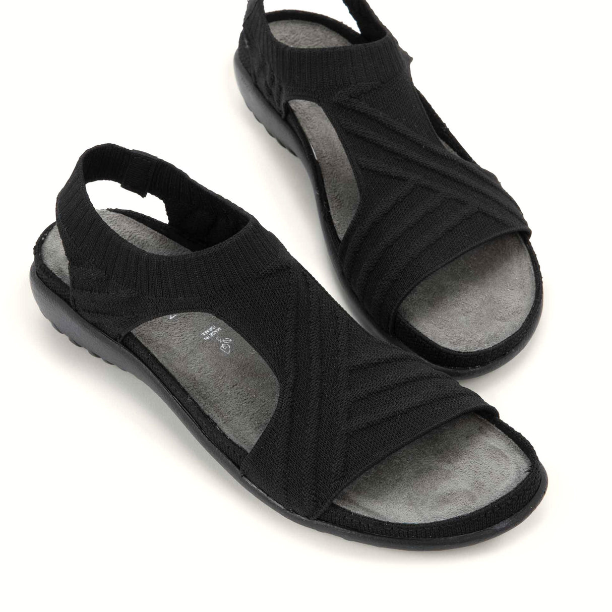 Naot Kawhia Backstrap Sandal (Women) - Black Knit Dress-Casual - Slip On - The Heel Shoe Fitters