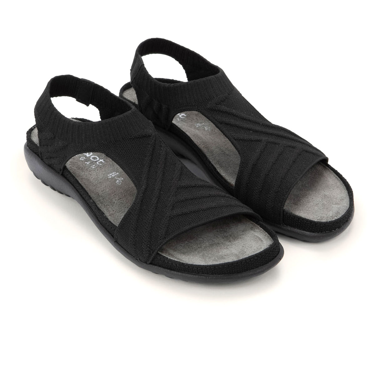 Naot Kawhia Backstrap Sandal (Women) - Black Knit Dress-Casual - Slip On - The Heel Shoe Fitters