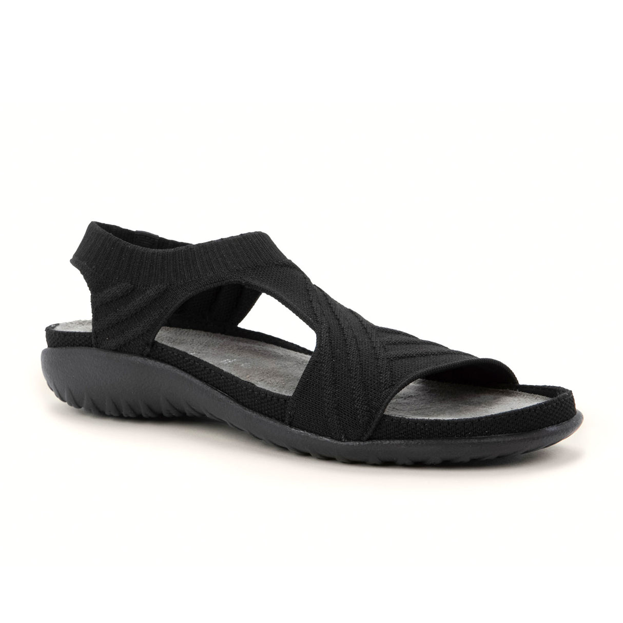 Naot Kawhia Backstrap Sandal (Women) - Black Knit Dress-Casual - Slip On - The Heel Shoe Fitters