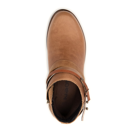 Naot Sumatra Ankle Boot (Women) - Latte Brown Leather/Acorn Straps Boots - Casual - Low - The Heel Shoe Fitters
