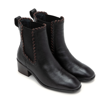 Naot Tradition Heeled Chelsea Boot (Women) - Soft Black Leather Boots - Casual - Mid - The Heel Shoe Fitters