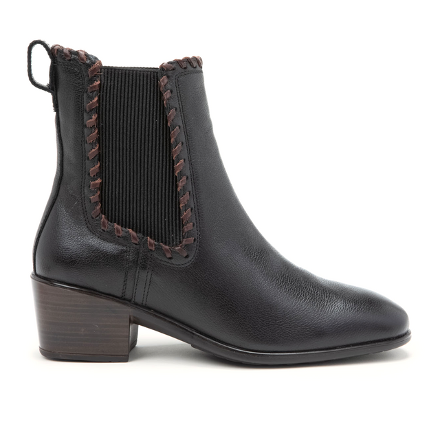Naot Tradition Heeled Chelsea Boot (Women) - Soft Black Leather Boots - Casual - Mid - The Heel Shoe Fitters