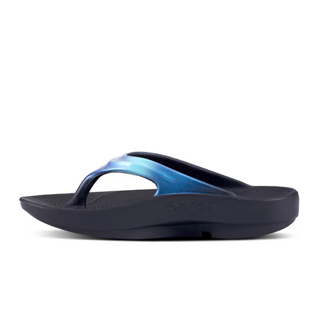 Oofos OOlala Luxe Sandal (Women) - Black/Atlantis Sandals - Thong - The Heel Shoe Fitters