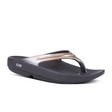 Oofos OOlala Luxe Sandal (Women) - Black/Latte Sandals - Thong - The Heel Shoe Fitters