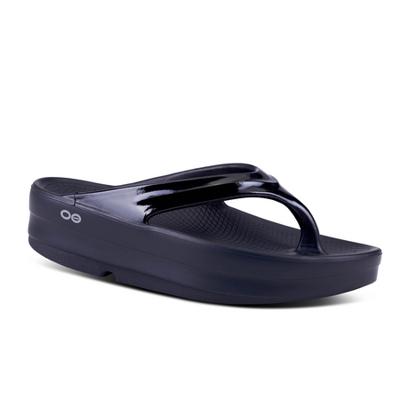 Oofos OOmega OOlala (Women) - Black Sandals - Thong - The Heel Shoe Fitters