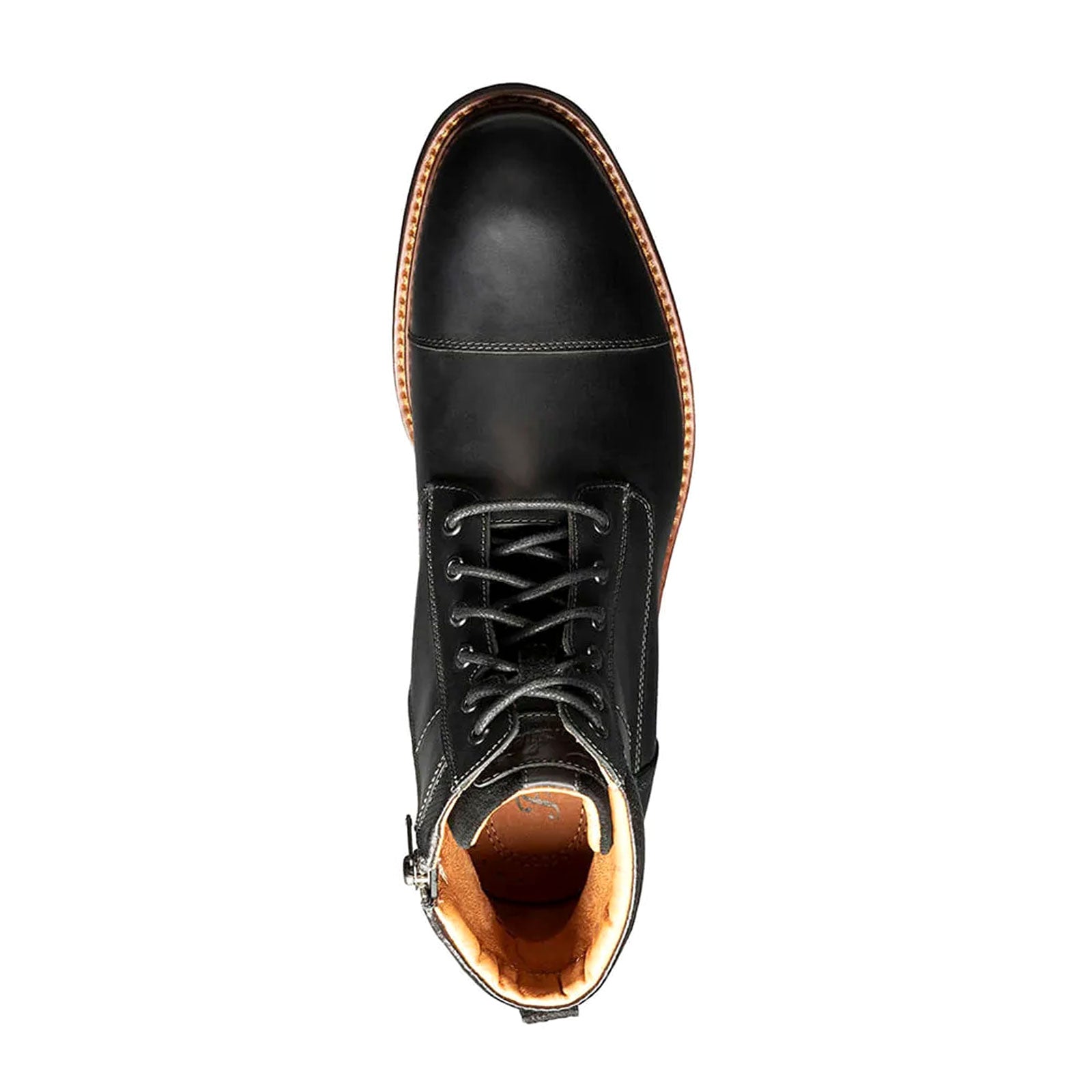 Florsheim Lodge Cap Toe Lace Up Boot (Men) - Black Crazy Horse