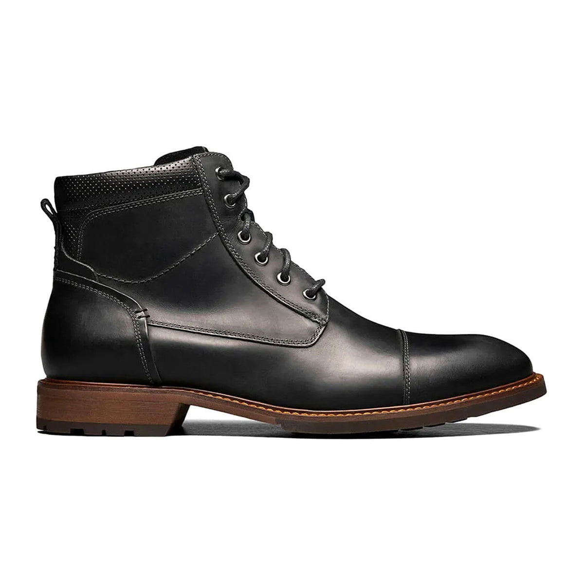 Florsheim Men\'s Black Leather Lace-Up Boots with Contrasting Tan Lining Amazon.com | Florsheim Forge Plain Toe Lace Up Boot Men main image 2