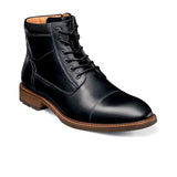 Florsheim Lodge Cap Toe Lace Up Boot (Men) - Black Crazy Horse Boots - Fashion - Ankle Boot - The Heel Shoe Fitters