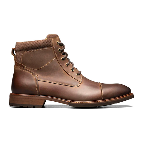 Florsheim Lodge Cap Toe Lace Up Boot (Men) - Brown Crazy Horse Boots - Fashion - Ankle Boot - The Heel Shoe Fitters